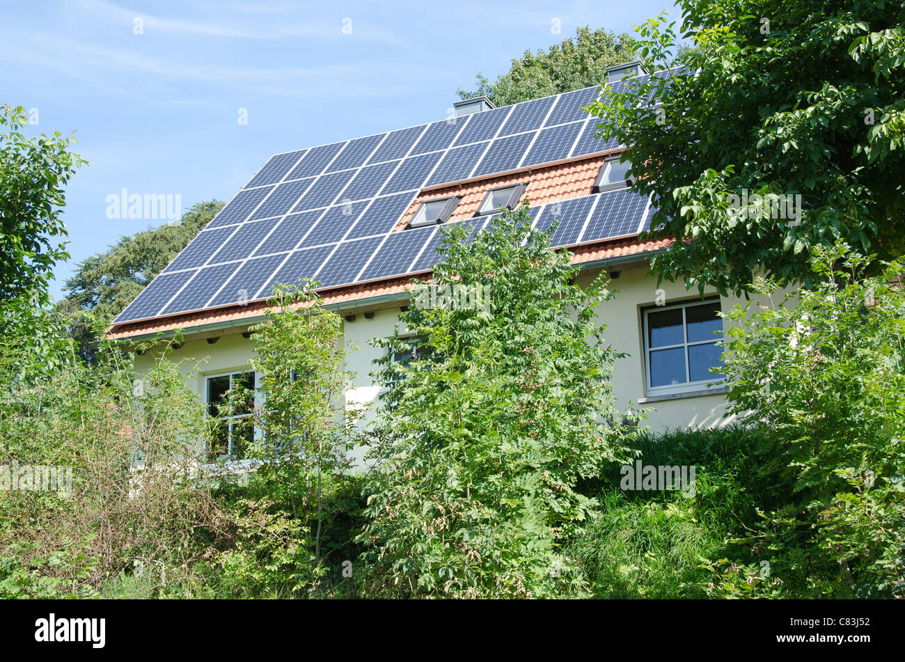 Solar collector on roof of residential house Stock Photo - Alamy
