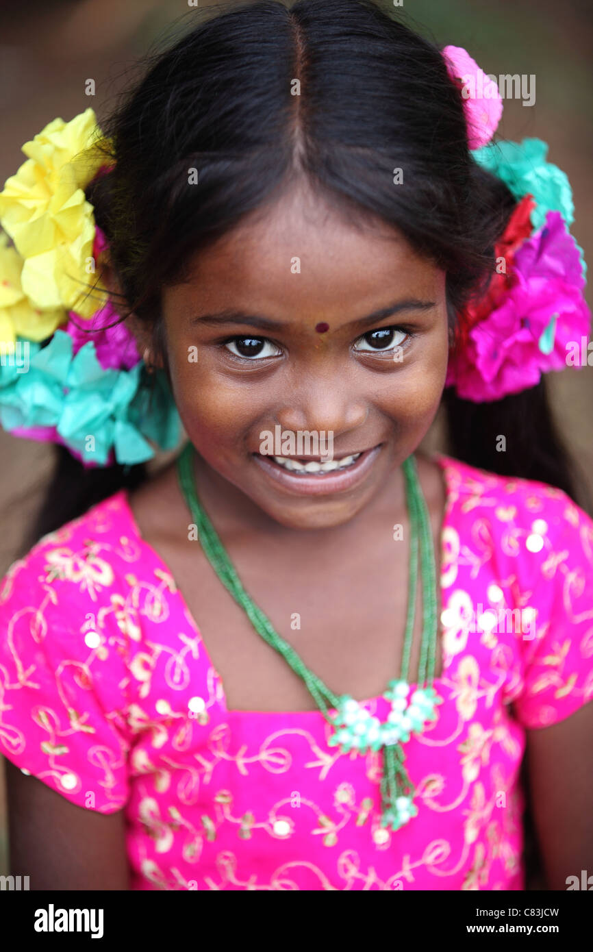 Indian girl portrait Andhra Pradesh South India Stock Photo - Alamy