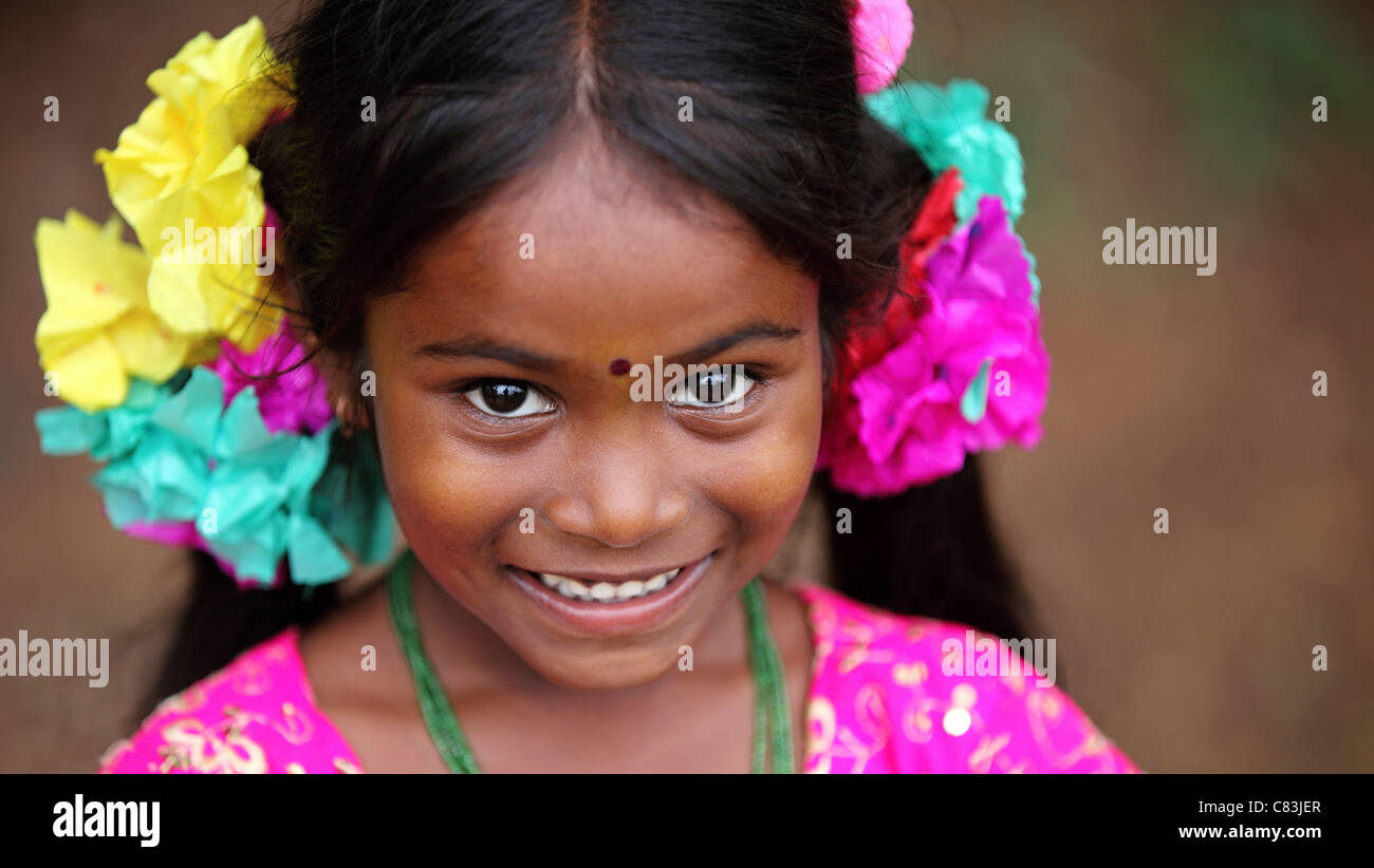 Indian girl portrait Andhra Pradesh South India Stock Photo - Alamy