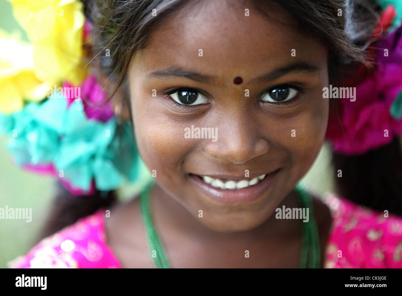 Indian girl portrait Andhra Pradesh South India Stock Photo - Alamy