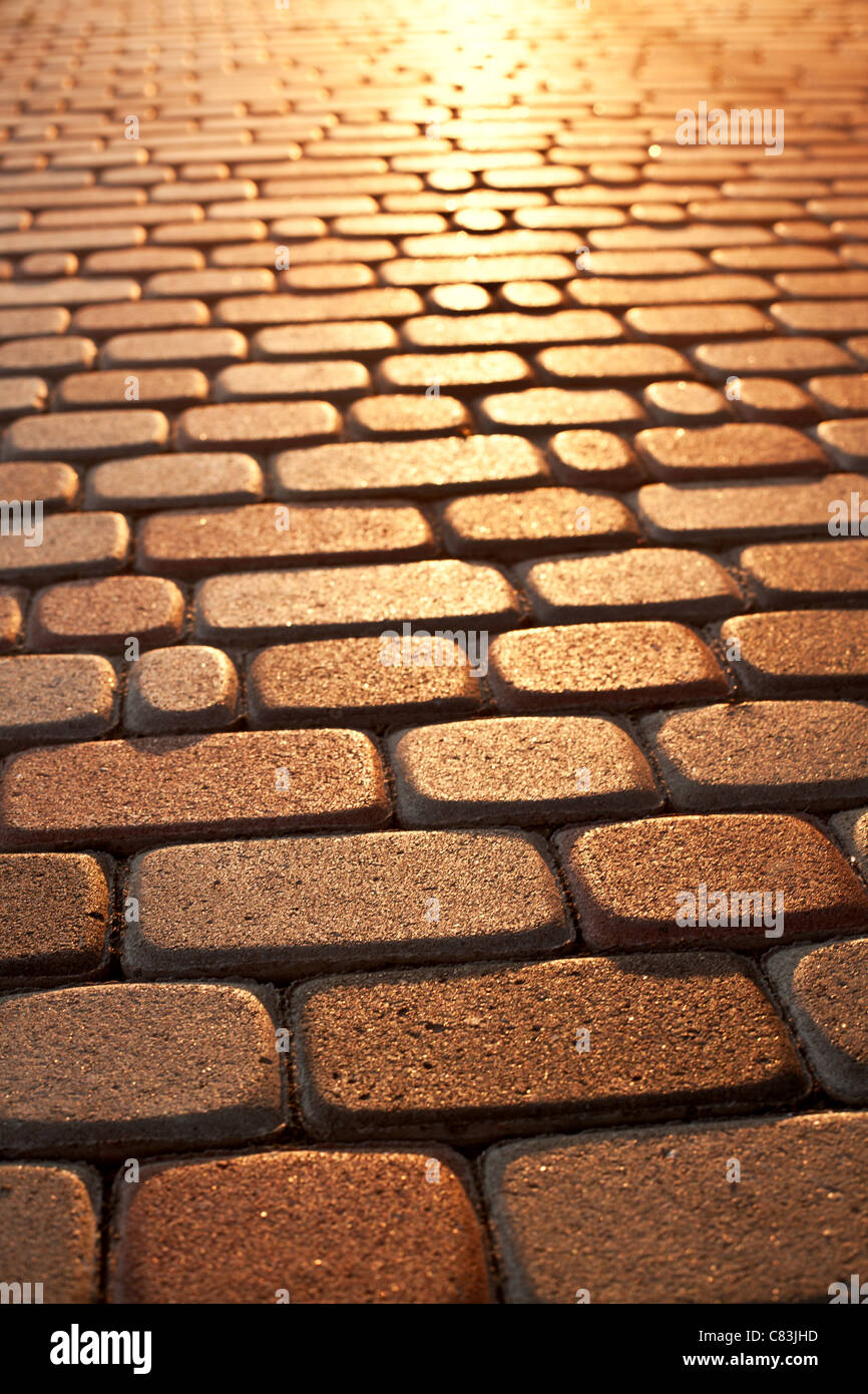 Brick pattern of pavement Stock Photo