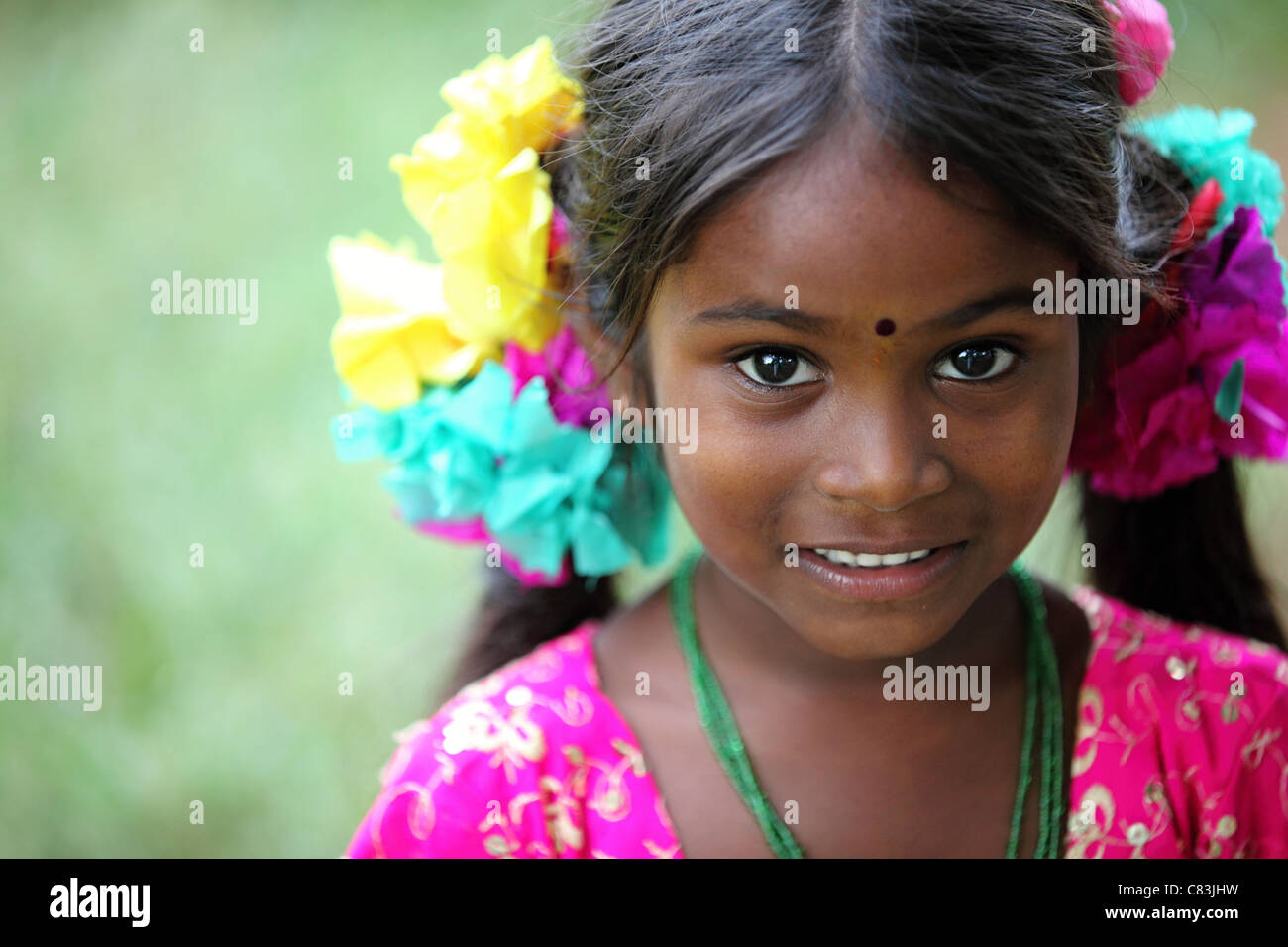 Indian girl portrait Andhra Pradesh South India Stock Photo - Alamy