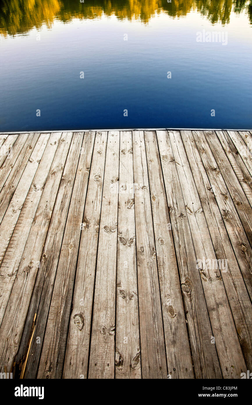 Close up shot of old wooden pier. Stock Photo