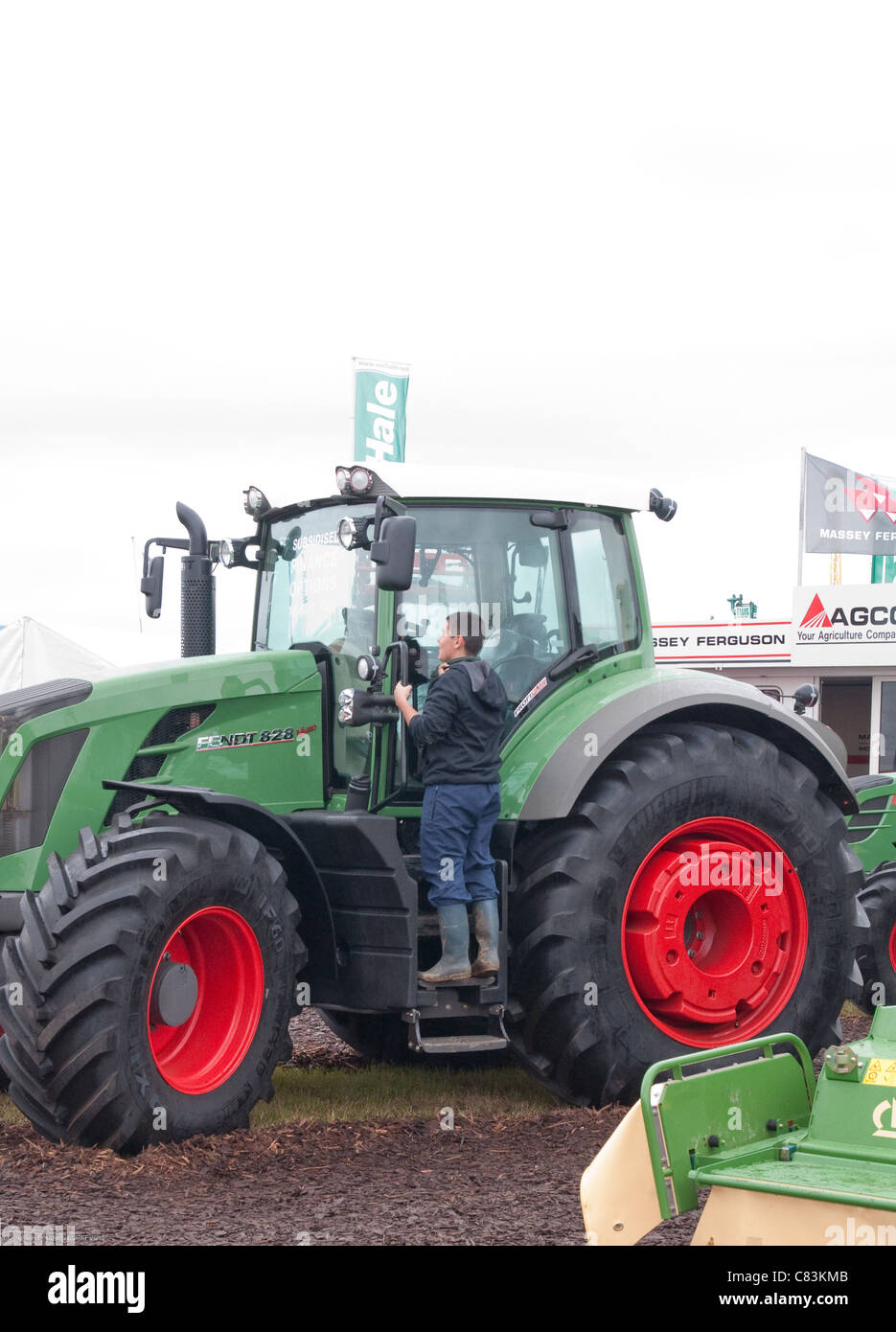 Green tractor red wheels hires stock photography and images Alamy