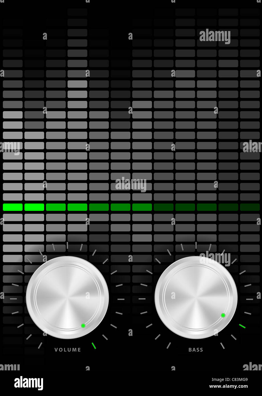 Music Party Background Amplifier Volume and Bass Knobs and Grey