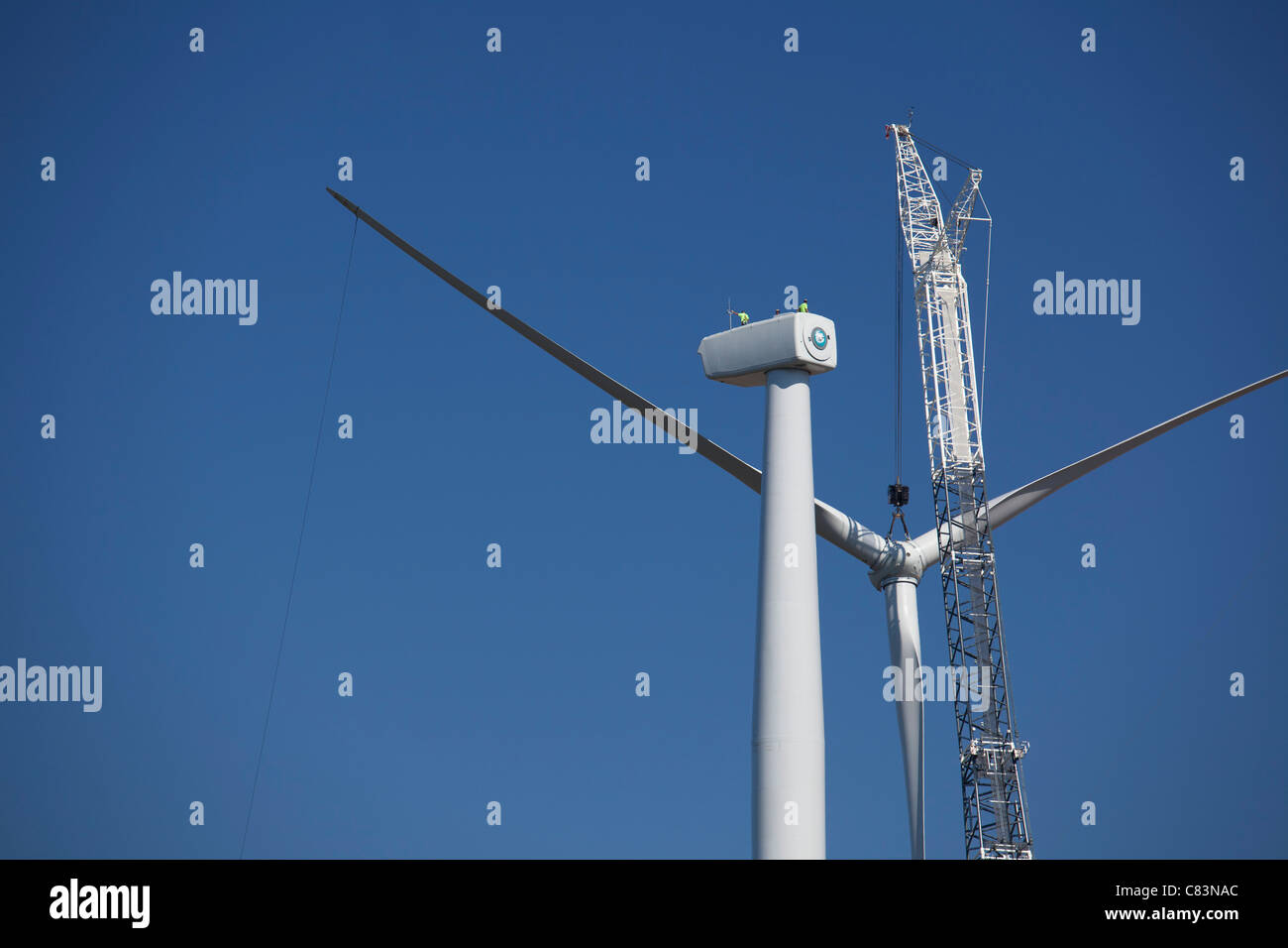 Wind Farm Construction Stock Photo