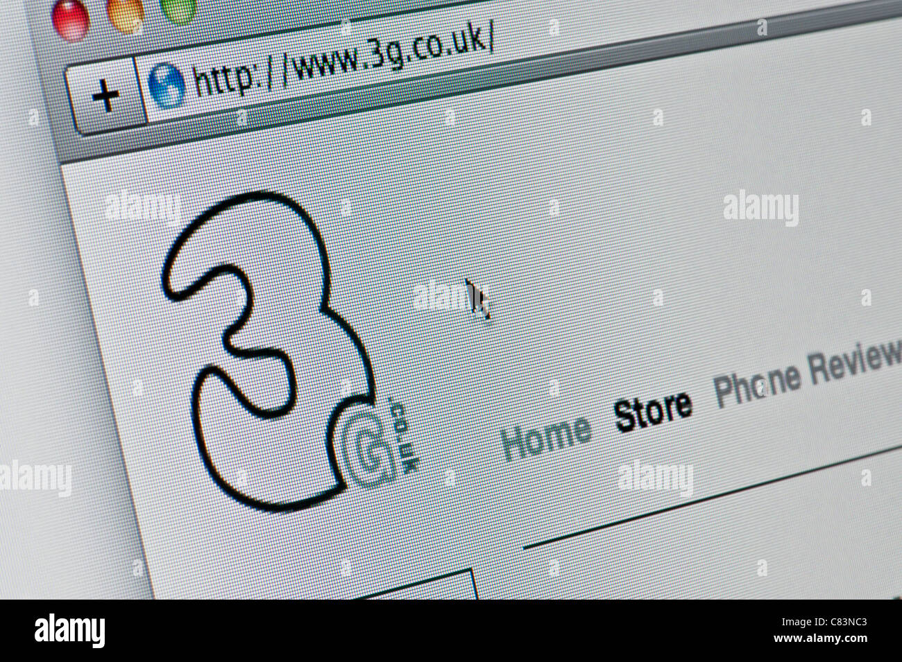 Close up of the 3G logo as seen on its website. (Editorial use only: print, TV, e-book and editorial website). Stock Photo