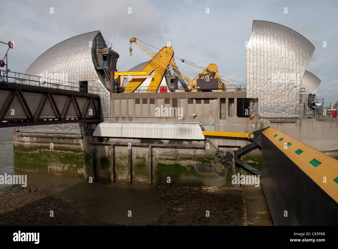 Thames Barrier annual test of flood defence gates Stock Photo - Alamy
