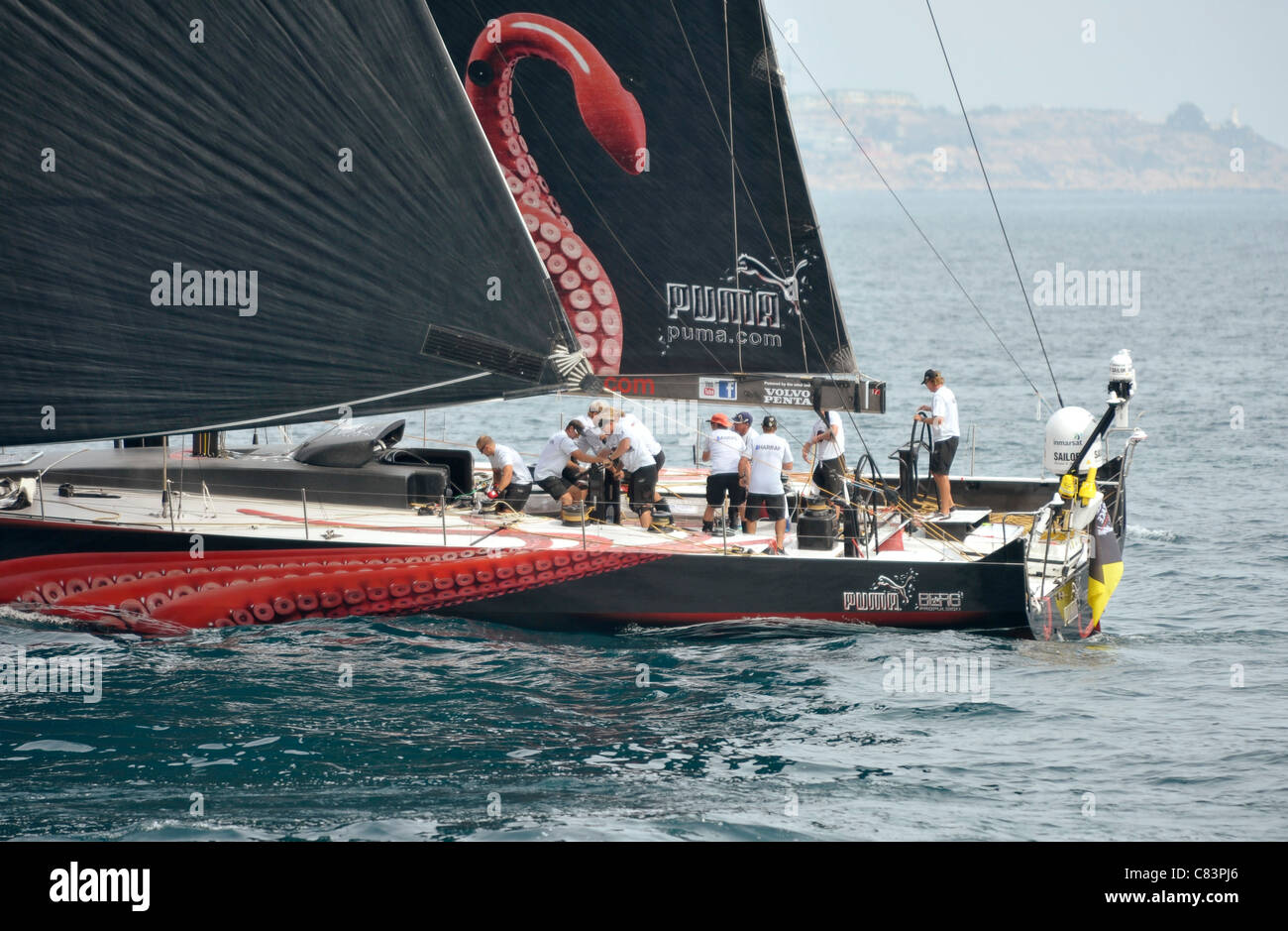 Team Puma during trial leg of Volvo Ocean Race in Alicante Bay, Spain Stock  Photo - Alamy