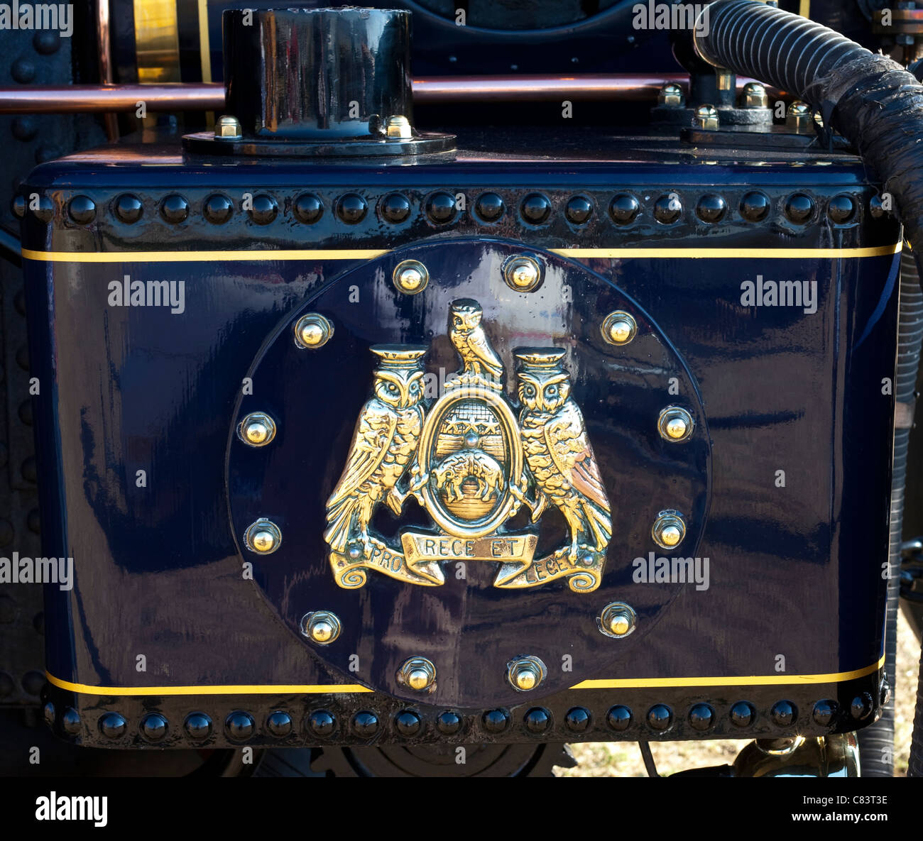 emblem badge on a steam engine Stock Photo Alamy