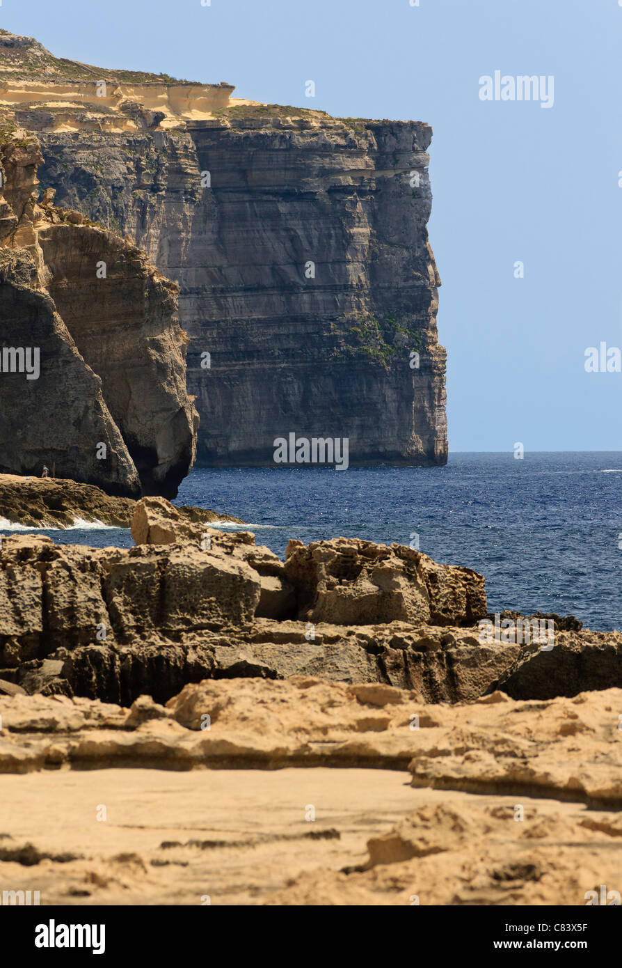 The area of the Azure Window in Gozo, Malta Stock Photo