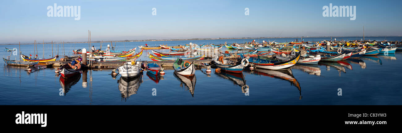 Traditional boats in Aveiro (Portugal) Stock Photo