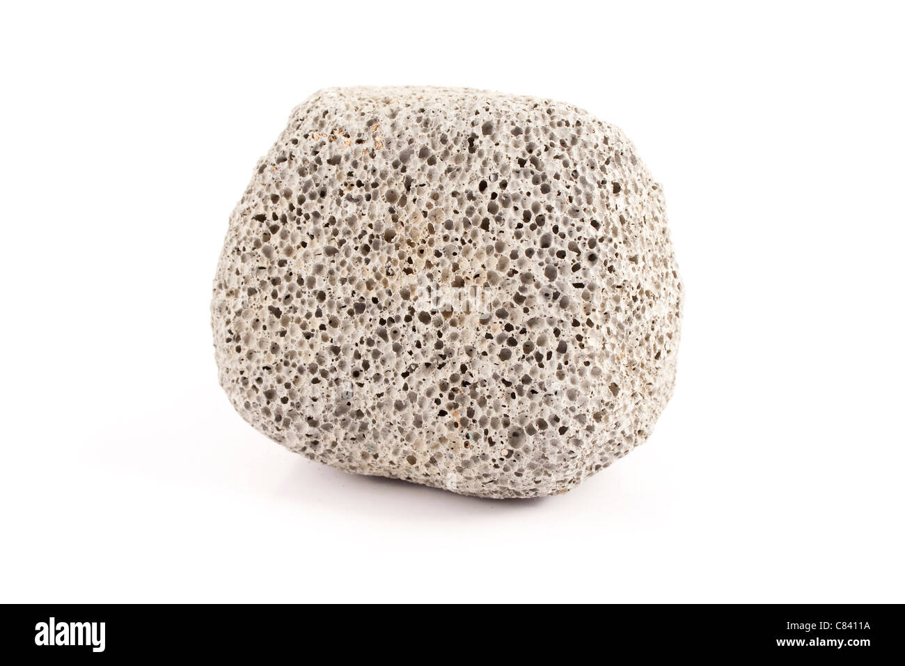 Pumice Stone Detail Isolated on White Background Stock Photo