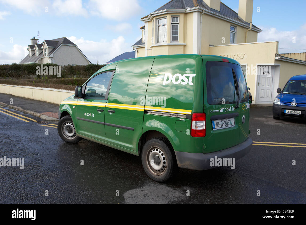 green an post irish postal service delivery van in small rural town of  enniscrone county sligo republic of ireland Stock Photo - Alamy