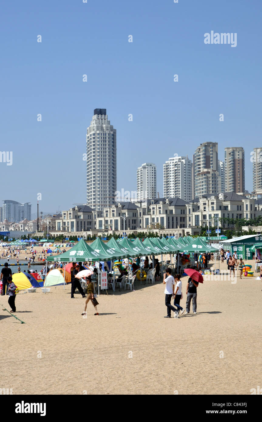 Xinghai Beach, Dalian,Liaoning, China. Stock Photo