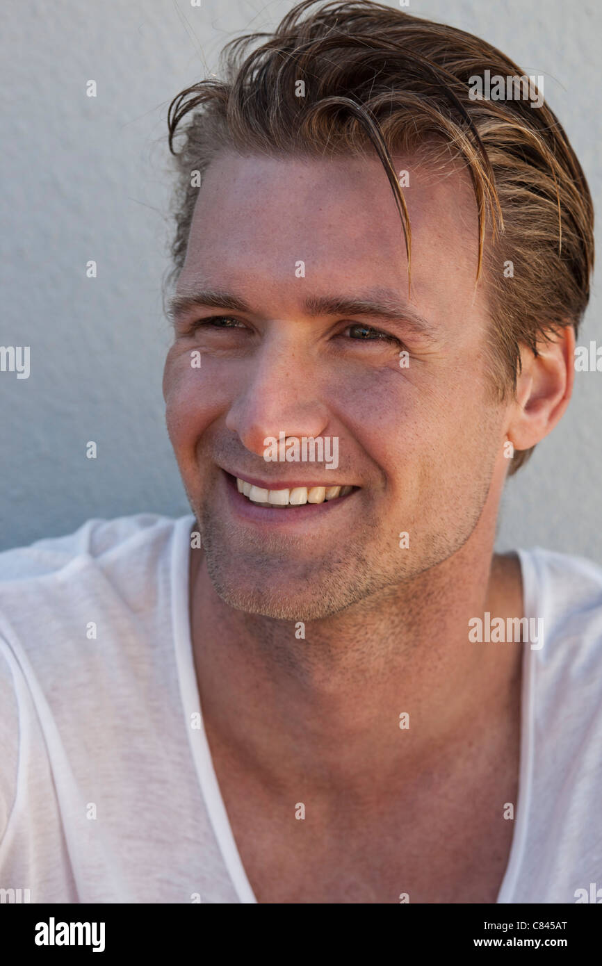 Close up of smiling man’s face Stock Photo - Alamy