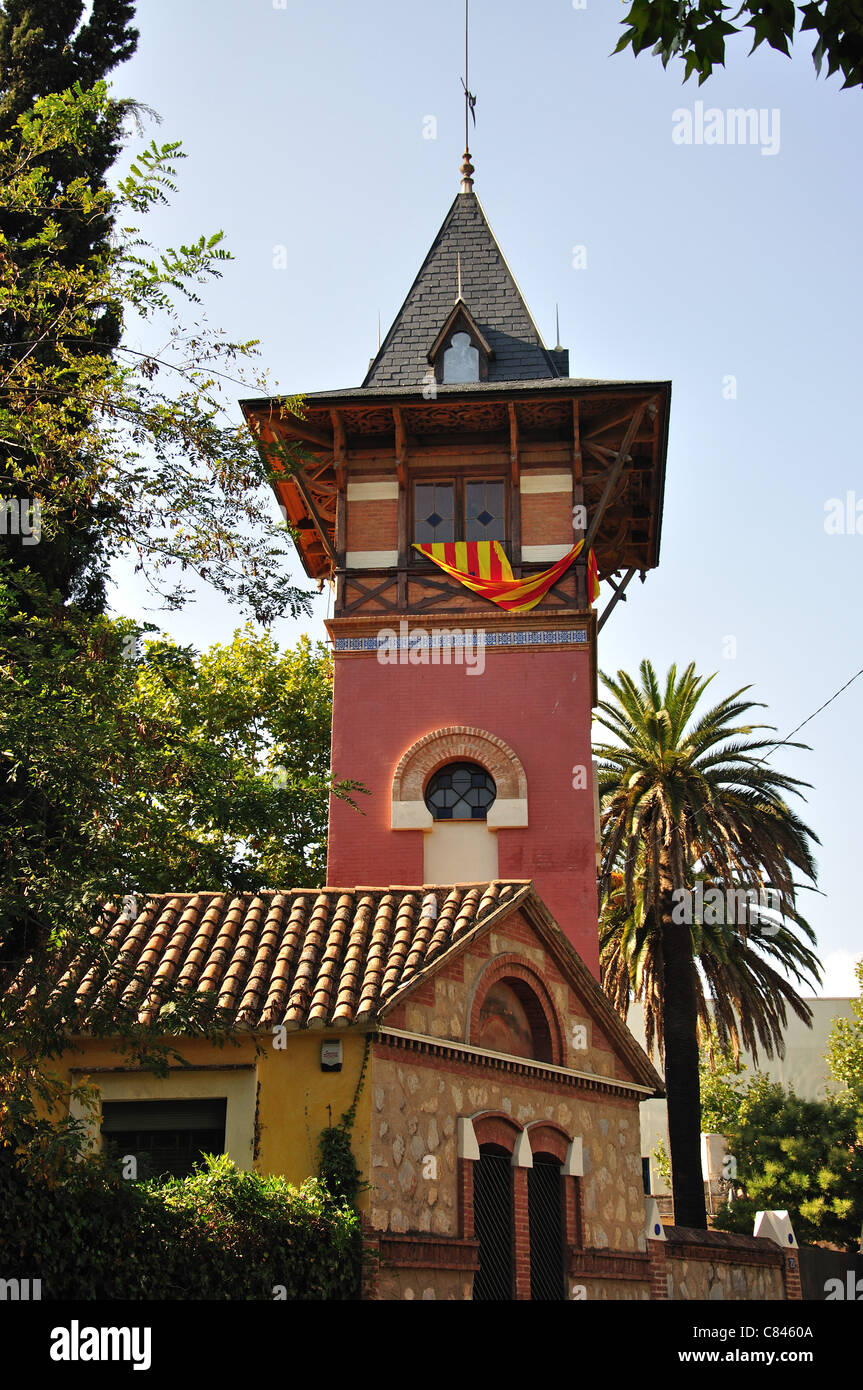 Torre Xalet Serra, Carretera de Castellvell, Reus, Province of Tarragona, Catalonia, Spain Stock Photo