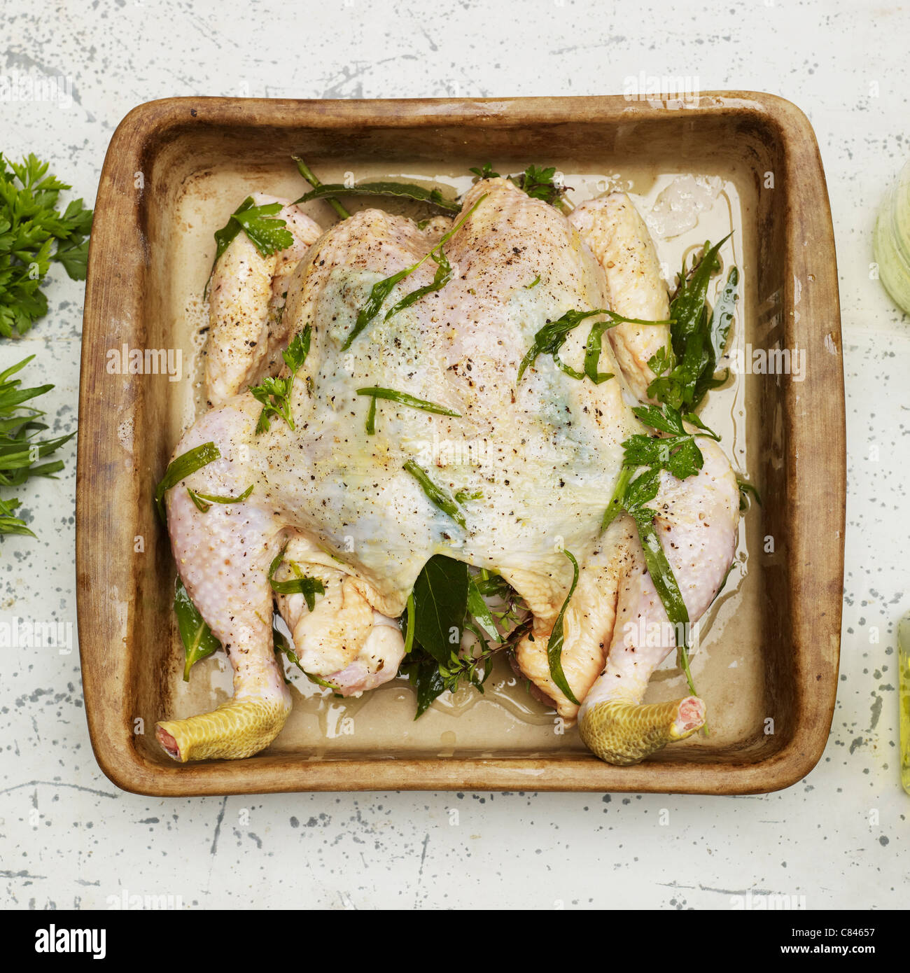 Marinated chicken with mustard sauce Stock Photo Alamy