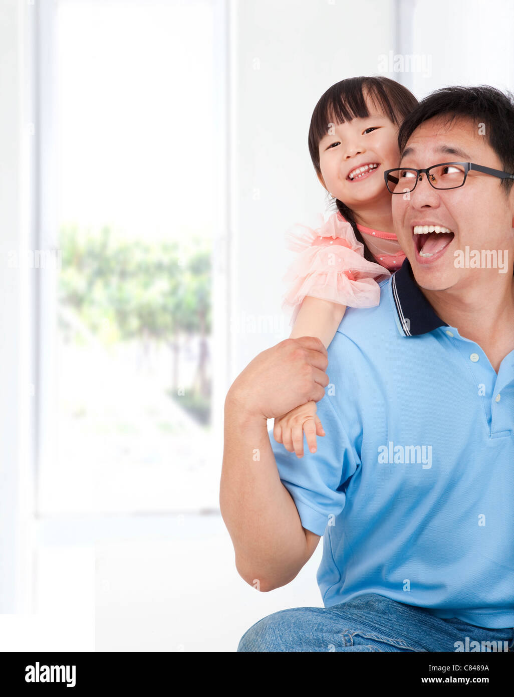 happy family lifestyle . father and little girl. Stock Photo