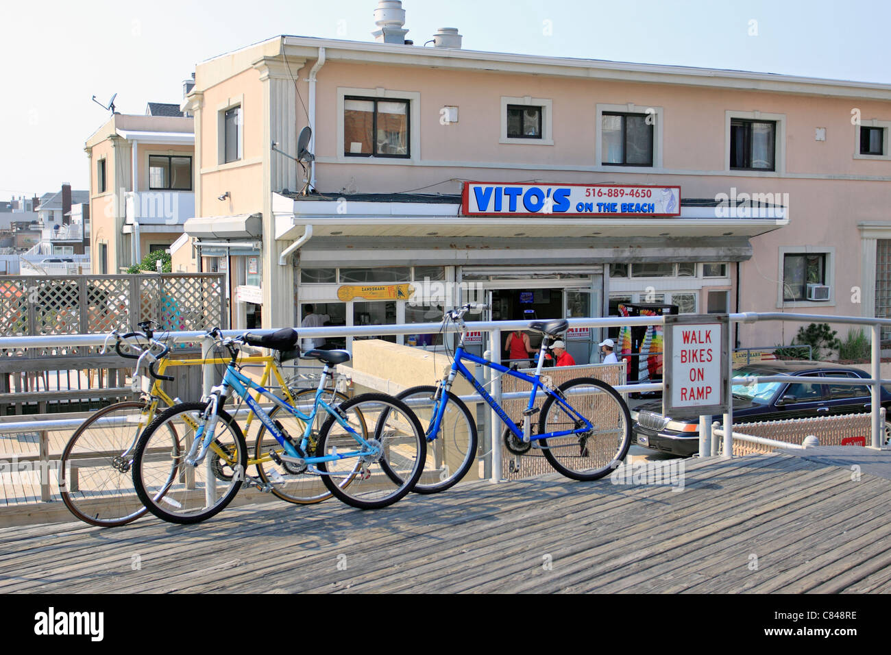 West end of the boardwalk Long Beach Long Island NY Stock Photo Alamy
