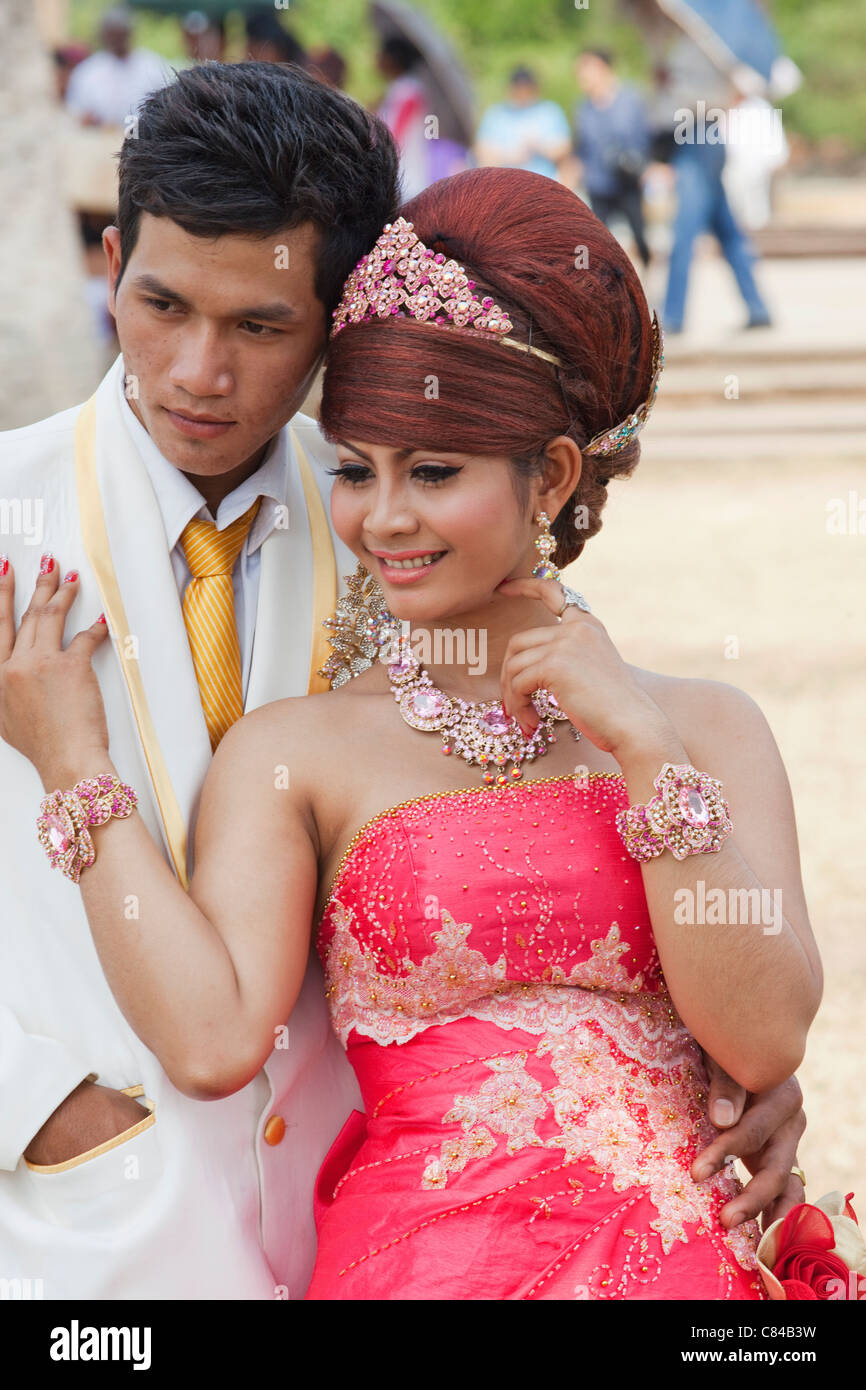 Cambodia Siem Reap Angkor Wat Couple In Traditional Wedding