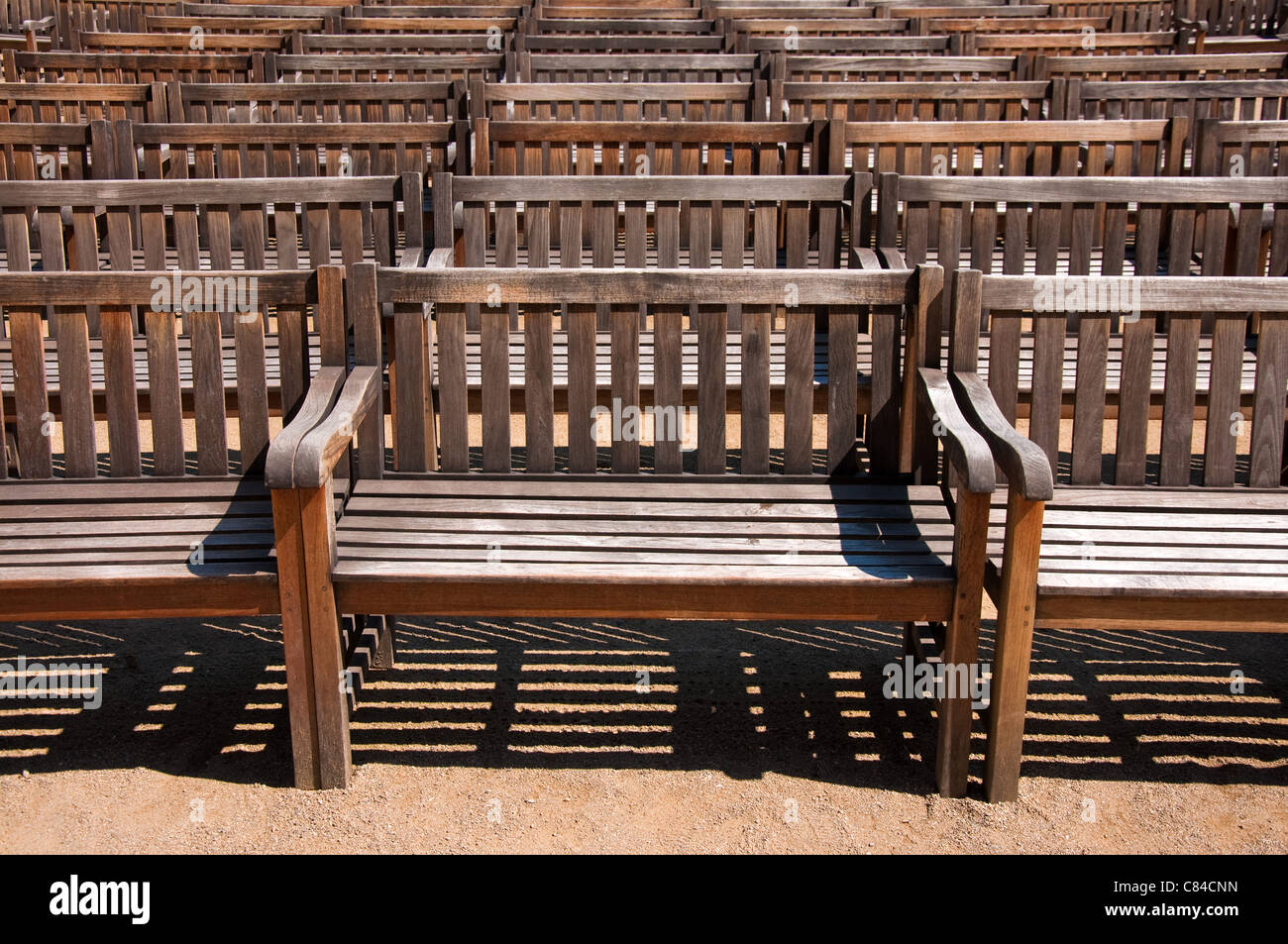 Old grungy wooden benches in the park Stock Photo - Alamy
