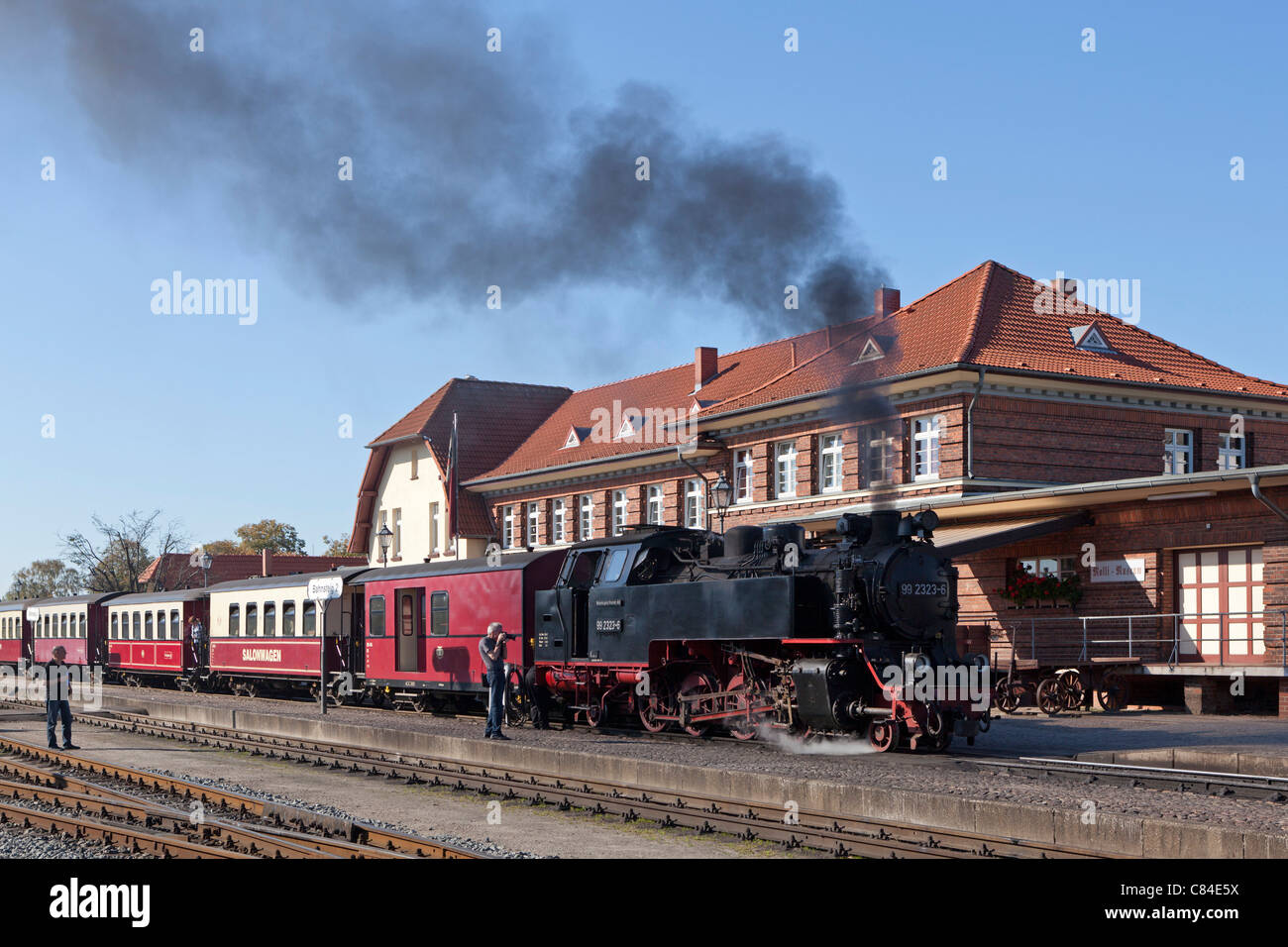 steam train "Molli", Kuehlungsborn West, Baltic Sea Coast, Mecklenburg-West Pomerania, Germany Stock Photo