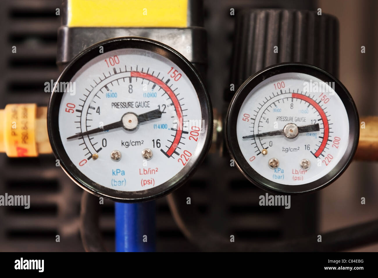 Close view of a pair of air pressure manometers Stock Photo Alamy