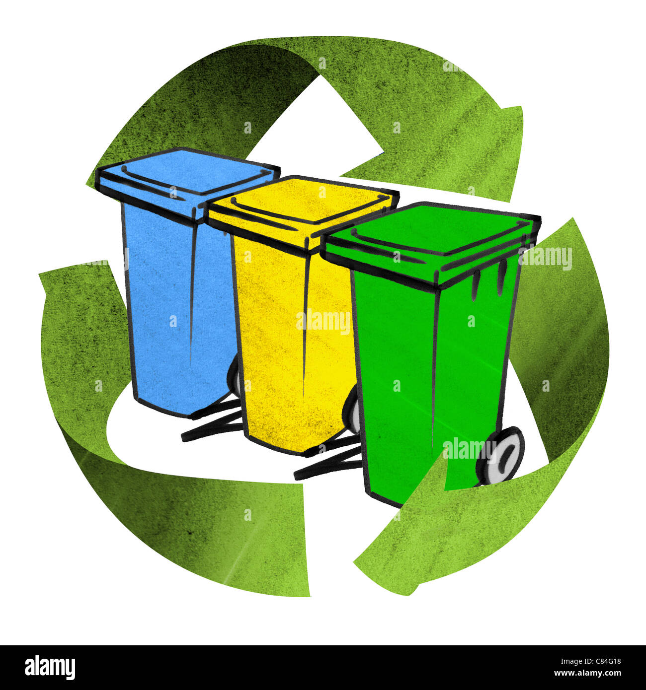 Colour coded recycling bins hires stock photography and images Alamy
