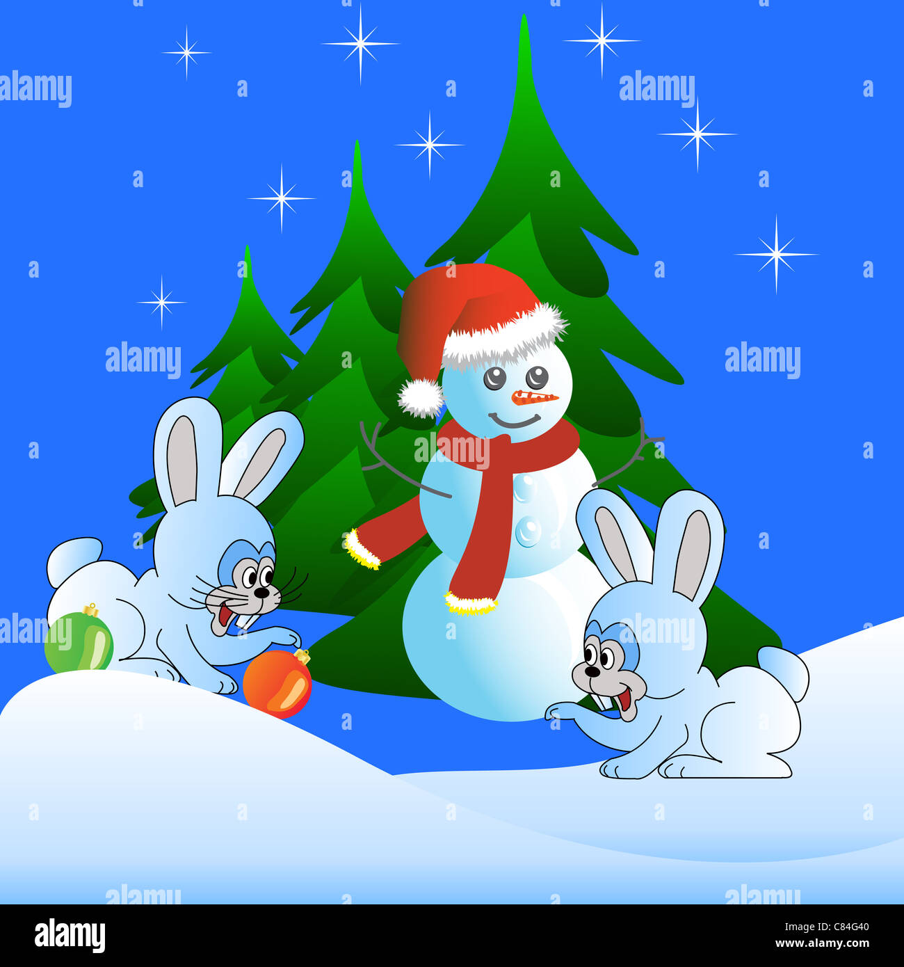 Blue Bunnies Card Carrot Cartoon Celebrate Celebration Cheerfully 