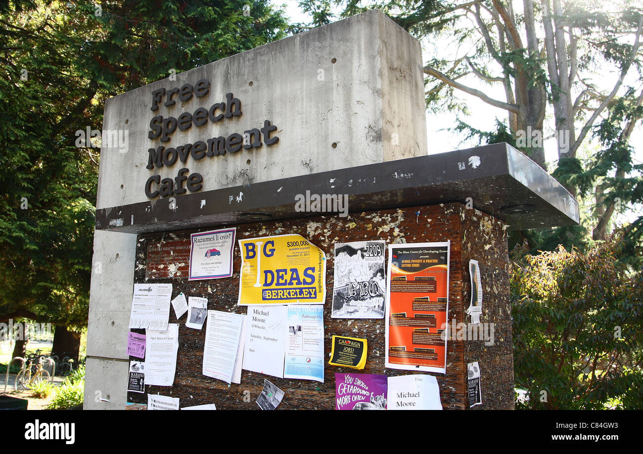 FREE SPEECH MOVEMENT CAFE BERKELEY UNIVERSITY OF CALIFORNIA BERKELEY CALIFORNIA USA 27 September 2011 Stock Photo