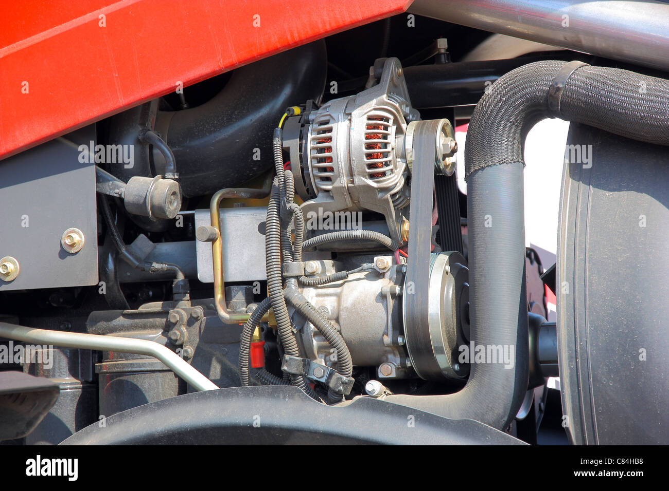 Part of harvester engine Stock Photo Alamy