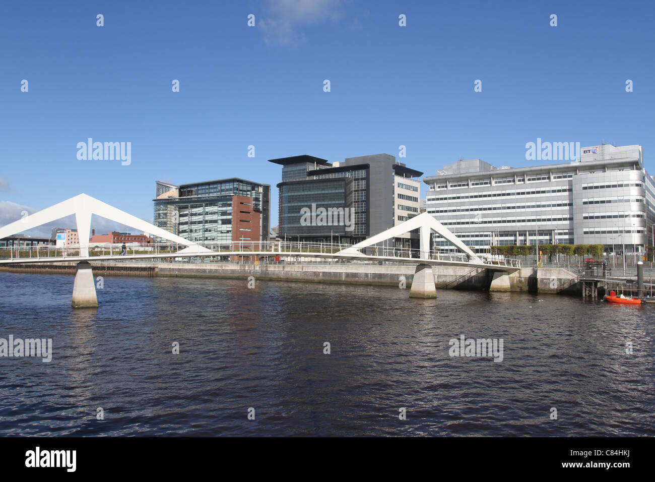 Broomielaw Tradeston Bridge across River Clyde Glasgow Scotland October 2011 Stock Photo