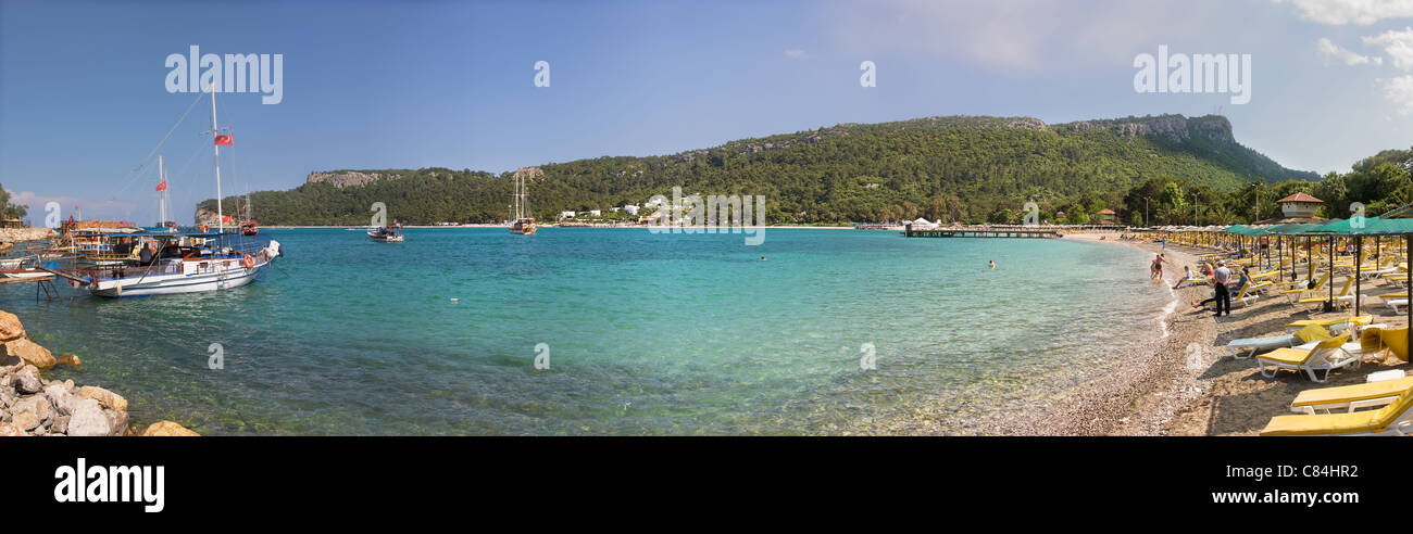 Panoramic View On Beautiful Bay And Public Beach In Kemer