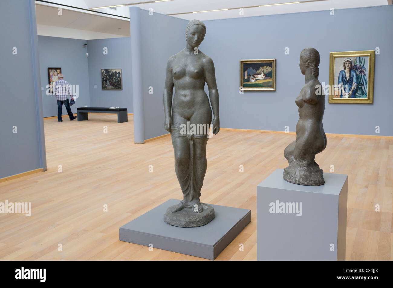 Sculptures by Wilhelm Lehmbruck at the Museum Kunst Palast or Art Palace Museum in Dusseldorf in Germany Stock Photo