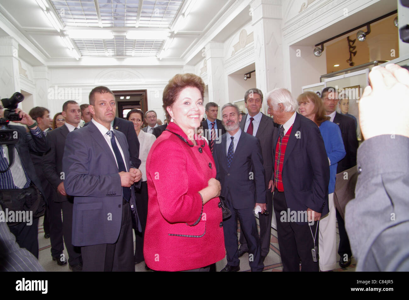 Dilma Rousseff seen the exhibition, Bulgarian roots Dilma Rousseff, in museum Gabrovo - Bulgaria Stock Photo