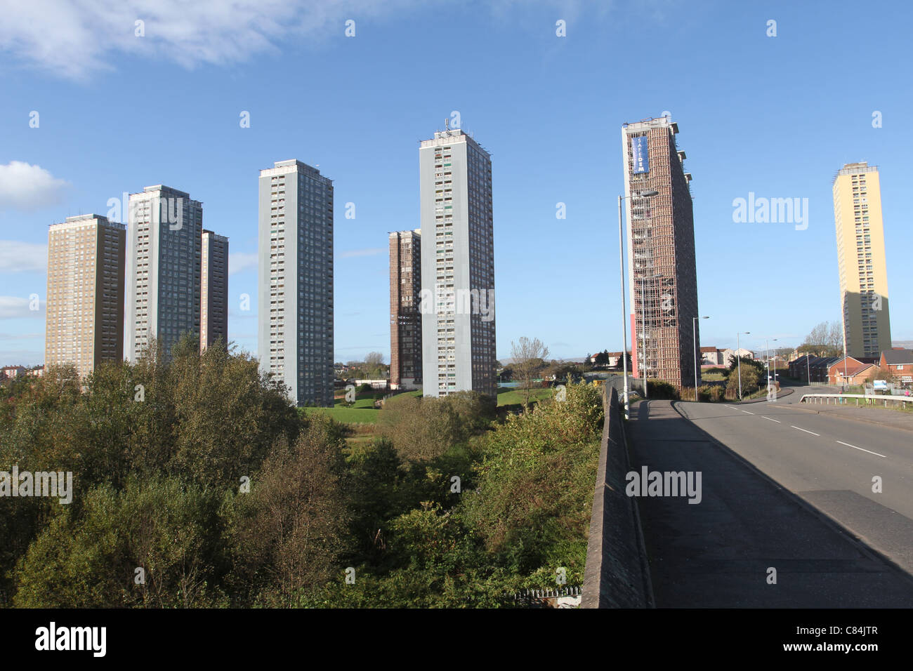 Red Road housing estate, Glasgow Scotland October 2011 Stock Photo Alamy