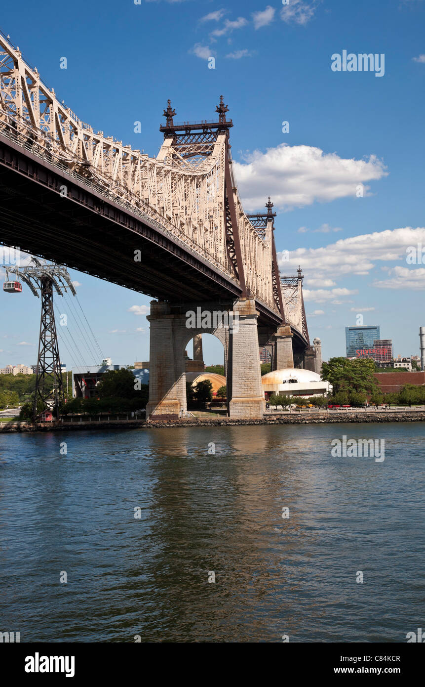 The Ed Koch Queensboro Bridge and East River, NYC Stock Photo