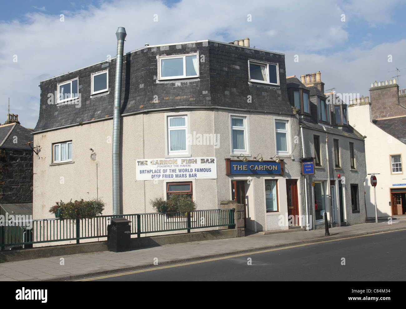 exterior of the Carron fish bar birthplace of the deep fried Mars bar