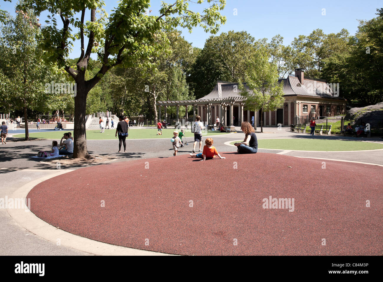 Children Playing, Heckscher Playground, Central Park, NYC Stock Photo