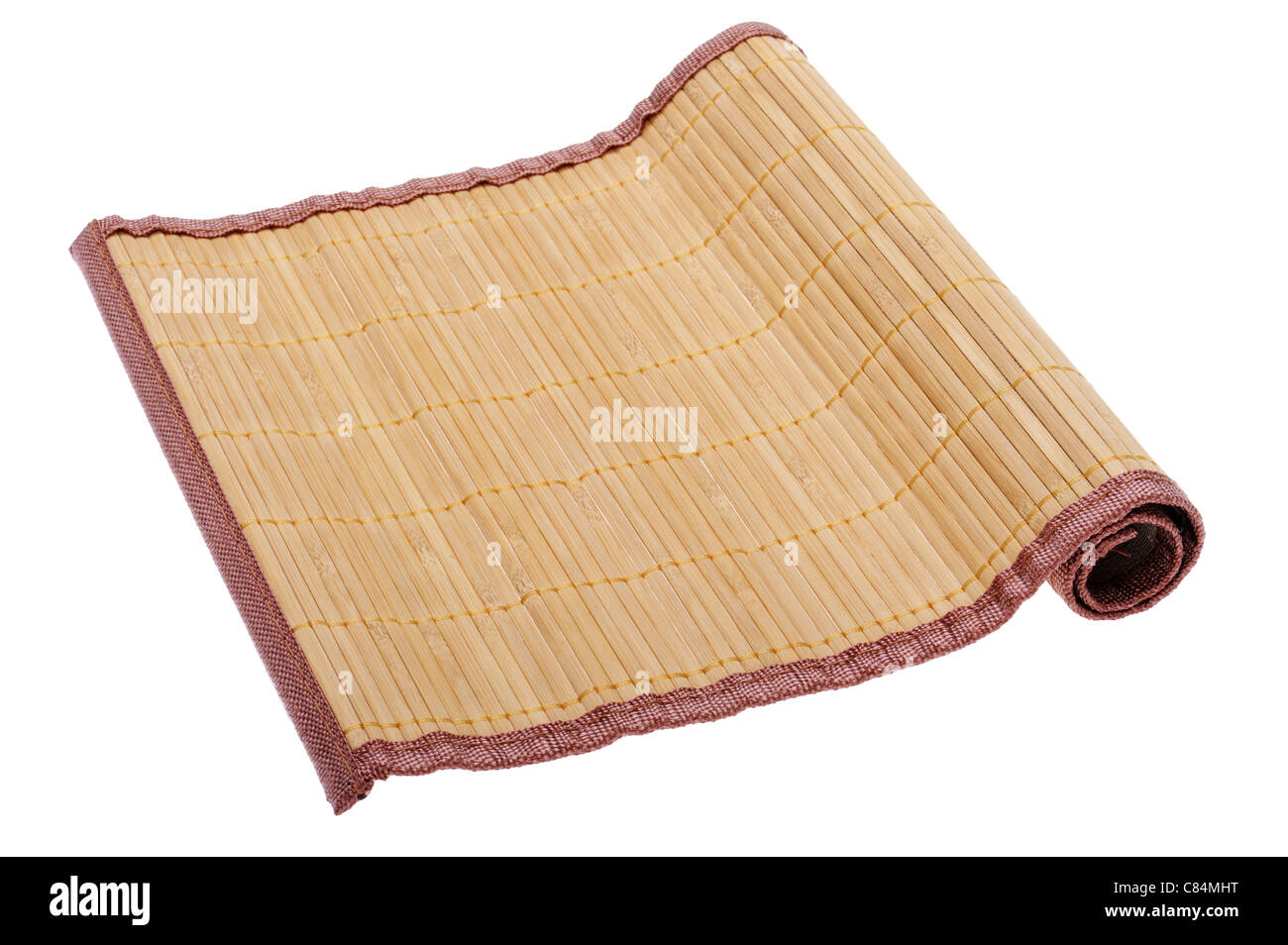 object on white - bamboo mat close up Stock Photo