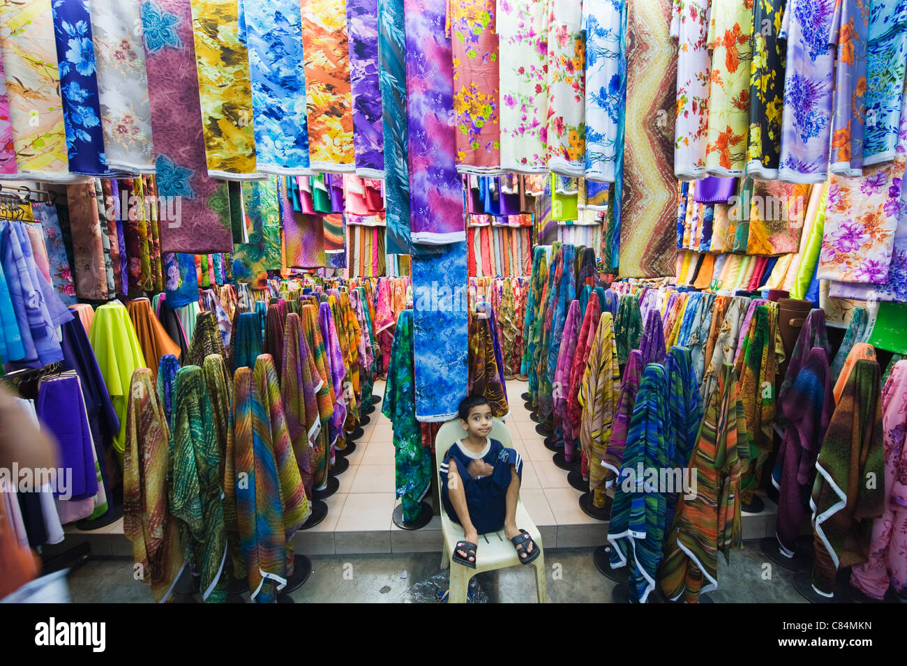 Indian silk market, Penang, Malaysia, South East Asia Stock