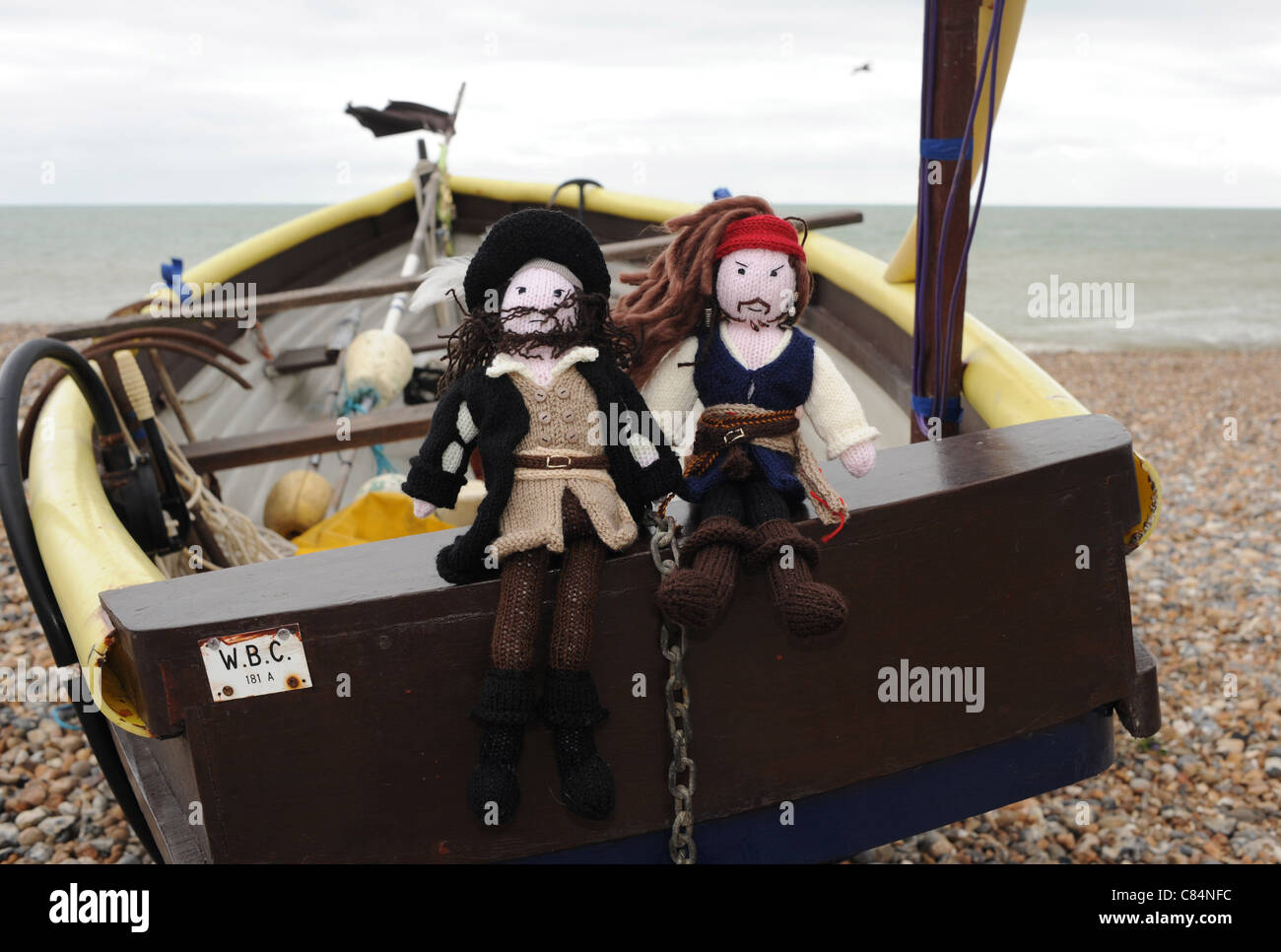 Hollywood actor Johnny Depp in his role as Captain Jack Sparrow from The Pirates of the Caribbean films spotted in Worthing Stock Photo