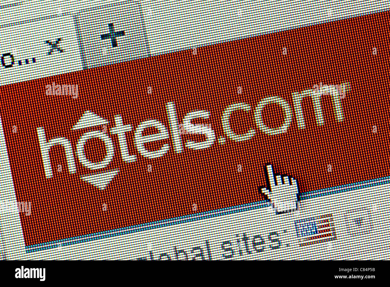Hotels.com logo and website close up - USA site Stock Photo