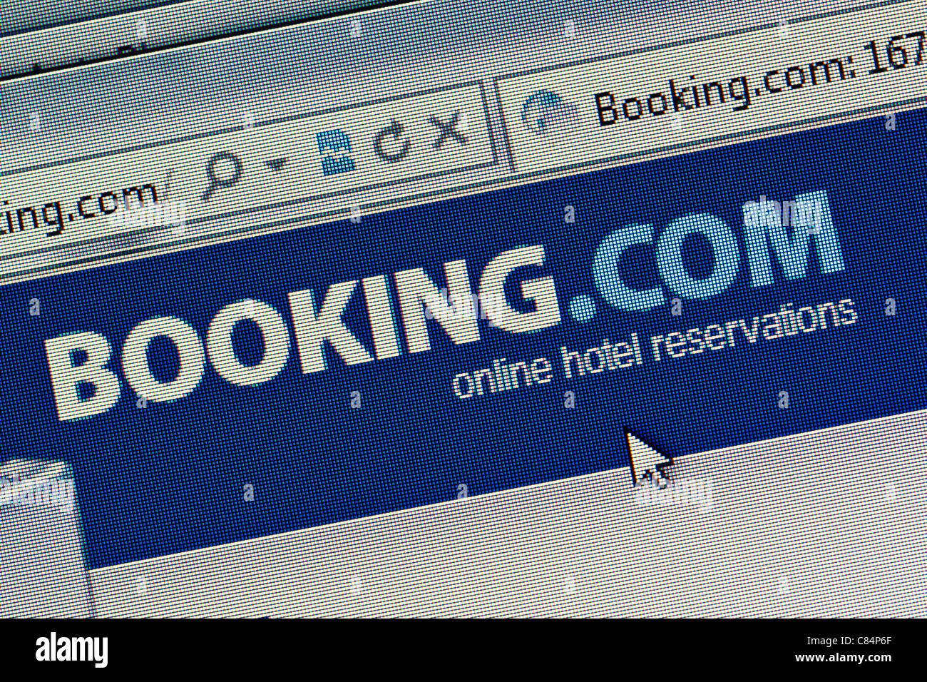 Booking.com logo and website close up Stock Photo