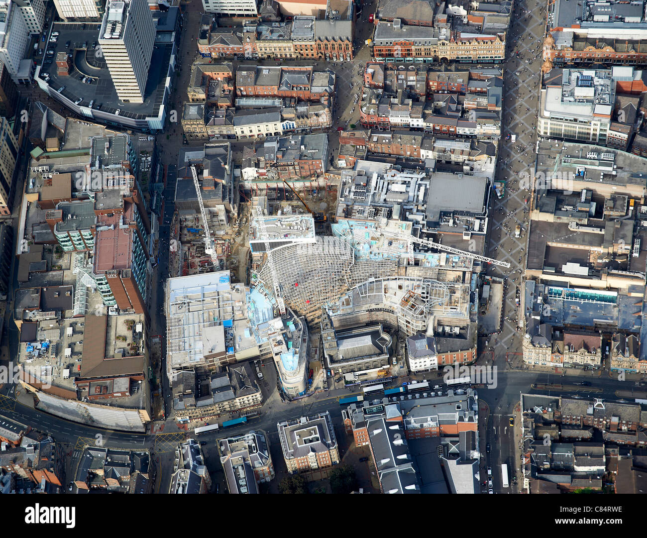 Trinity shopping centre Leeds and the south end of Leeds City Centre, Yorkshire, Northern England Stock Photo