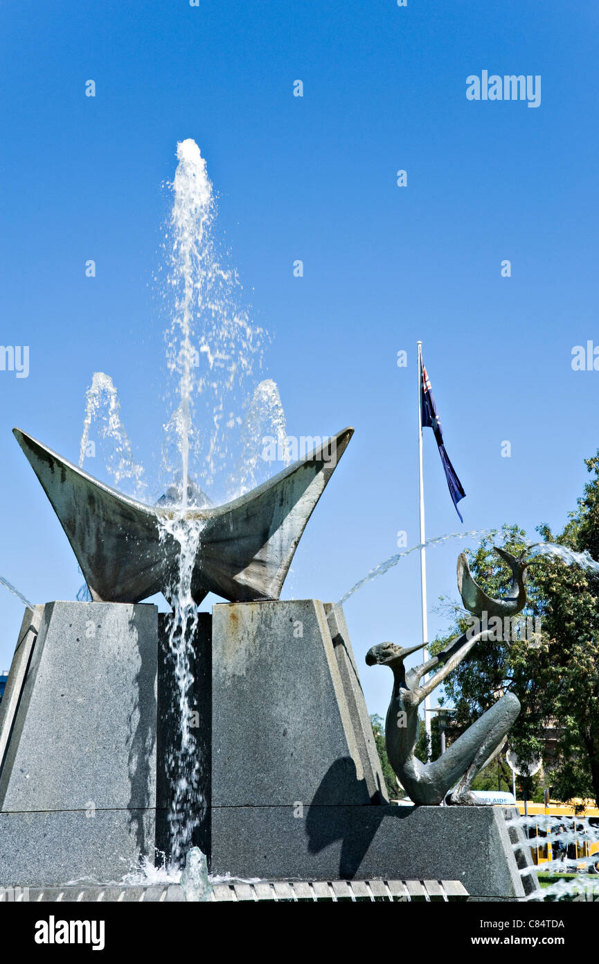 Commemoration Fountain for Queen Elizabeth II Visit to Adelaide South Australia in 1963 Stock Photo