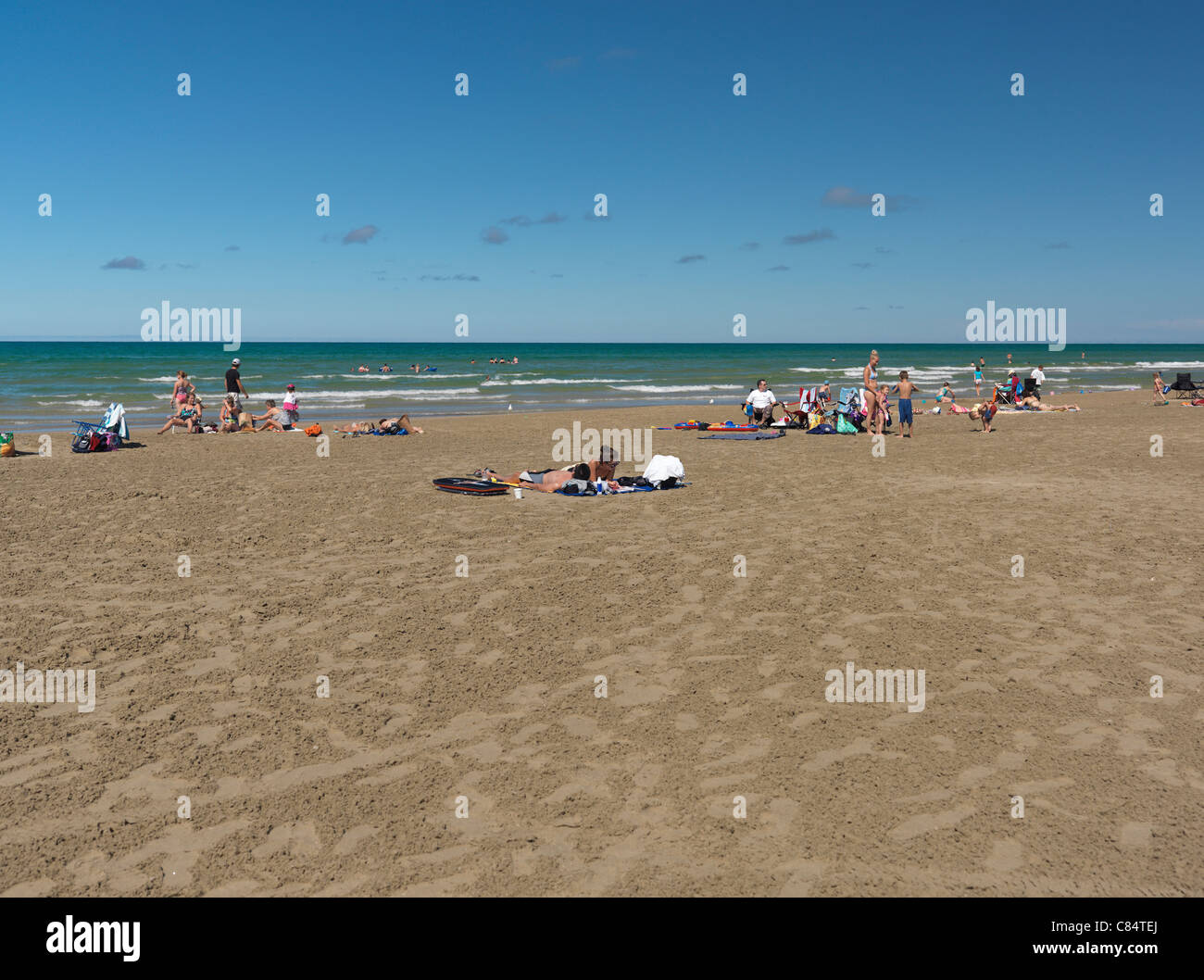 People at Sauble beach, Lake Huron, Ontario, Canada 2011 Stock Photo