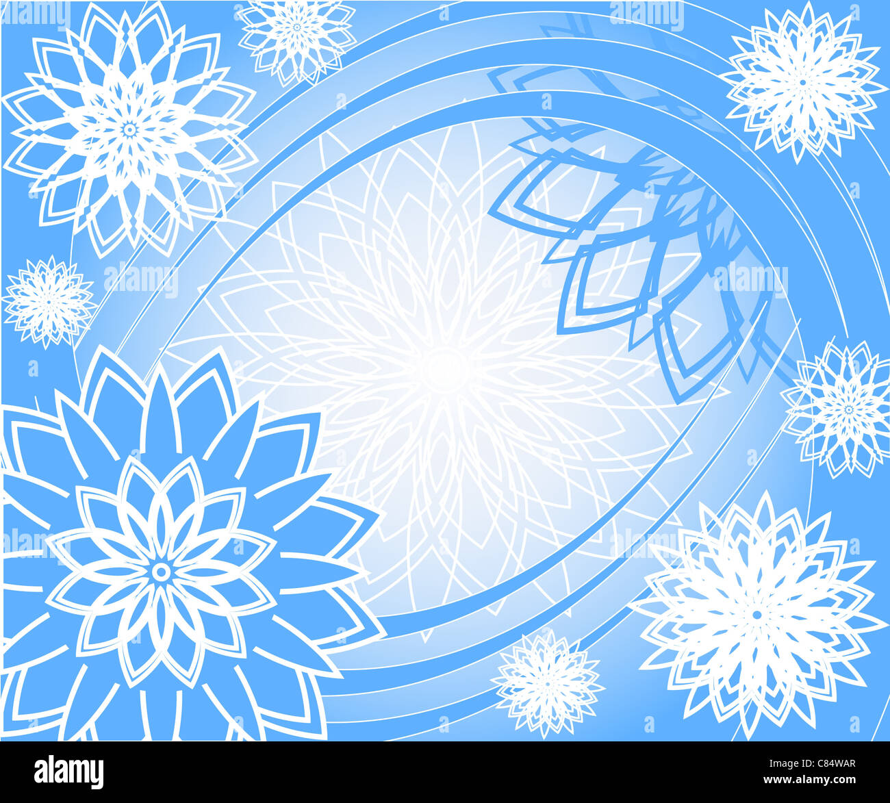 illustration of a blue Christmas background with a snowflakes Stock ...