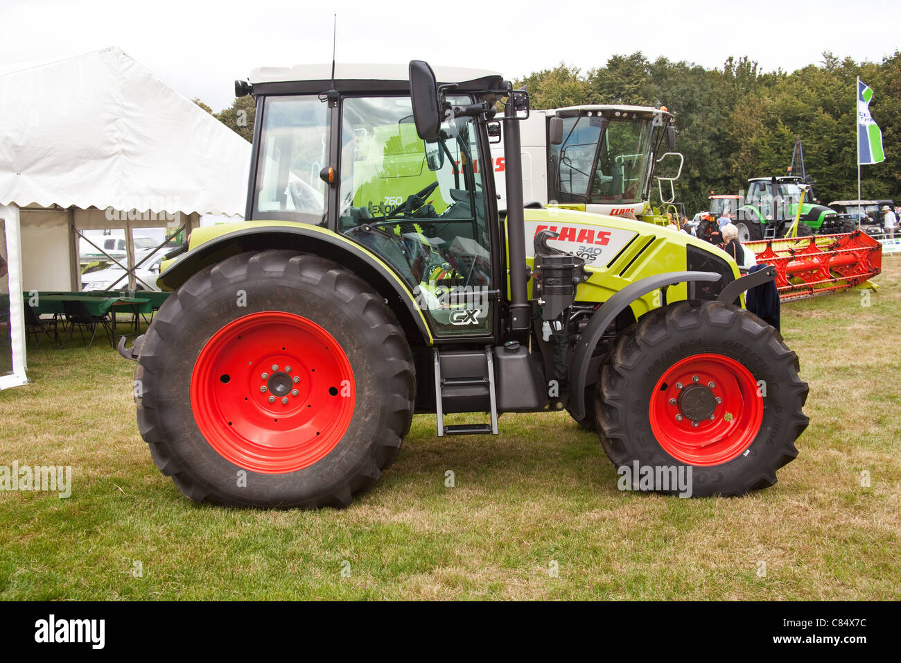 Brand new tractor on display at the Alresford Show, Hampshire, England, United Kingdom Stock